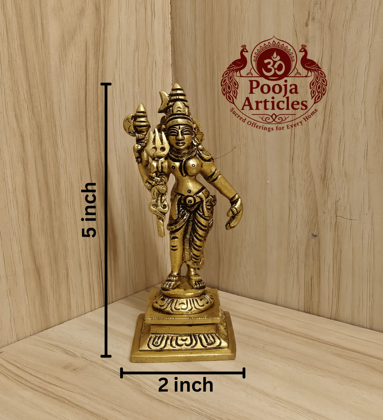 Brass Ardhanarishvara Statue 5 Inch