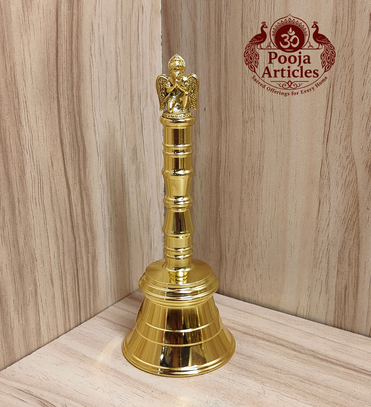 Premium Brass Pooja Bell With Garuda Handle 4.6 Inch