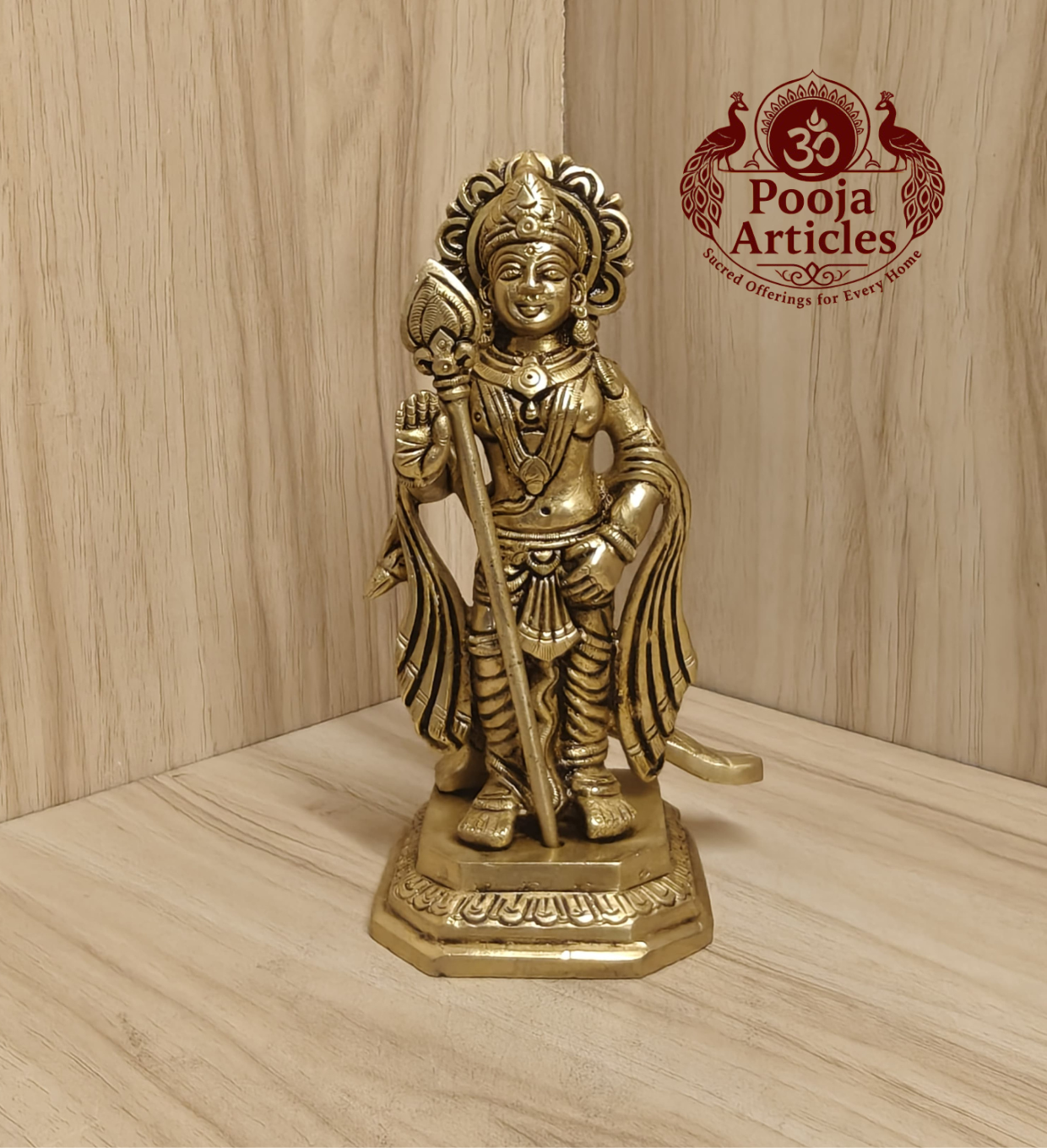 Brass Murugan Idol 6 Inch