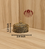Brass Sindoor Box – Handcrafted Vermilion Holder 50g, 2.9 Inch | Pooja Articles