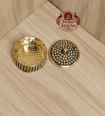 Brass Sindoor Box – Handcrafted Vermilion Holder 50g, 2.9 Inch | Pooja Articles