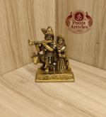 Buy Radha Krishna Idol with Cow Online 300g, 3.2" – Divine Brass Idol for Home Temple Décor