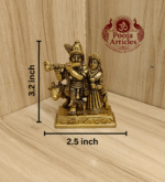 Buy Radha Krishna Idol with Cow Online 300g, 3.2" – Divine Brass Idol for Home Temple Décor