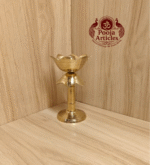 Buy Brass Diya Stand Lotus 150g, 4.7" – Illuminate Traditional Oil Lamp With Lighting & Puja Use