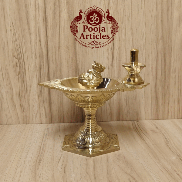 Buy Pure Brass Pradosha Vilakku Online – 480g, 5" Divine Handcrafted Brass Lamp for Pooja Rituals