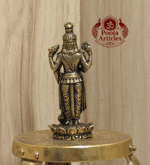 Buy Premium Brass Guruvayoorappan Idol Online – 100 g, 3" Handcrafted Krishna Idol for Spiritual Grace