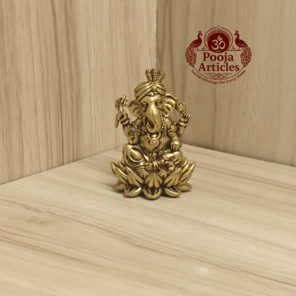Buy Brass Turban Ganesha Statue – 70g, 1.9" Handcrafted Lord Ganesha Idol For Home & Pooja Use