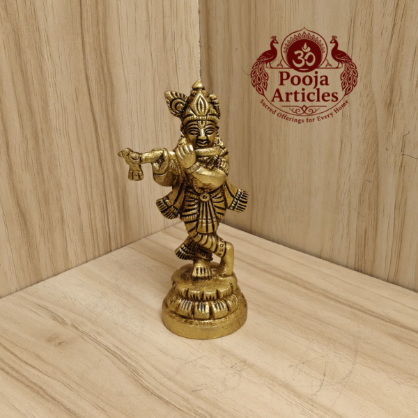 Buy Brass Krishnan Statue Online 200g, 3.5" – Traditional Krishna Idol for Pooja and Home Decor