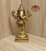 Buy Brass Standing Ganesha Statue – 480g, 4.7″ Handcrafted Lord Ganesha Idol for Home & Temple