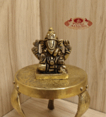 Buy Brass Dagdusheth Ganesh Statue – 150g, 2″ Handcrafted Lord Ganesha Idol