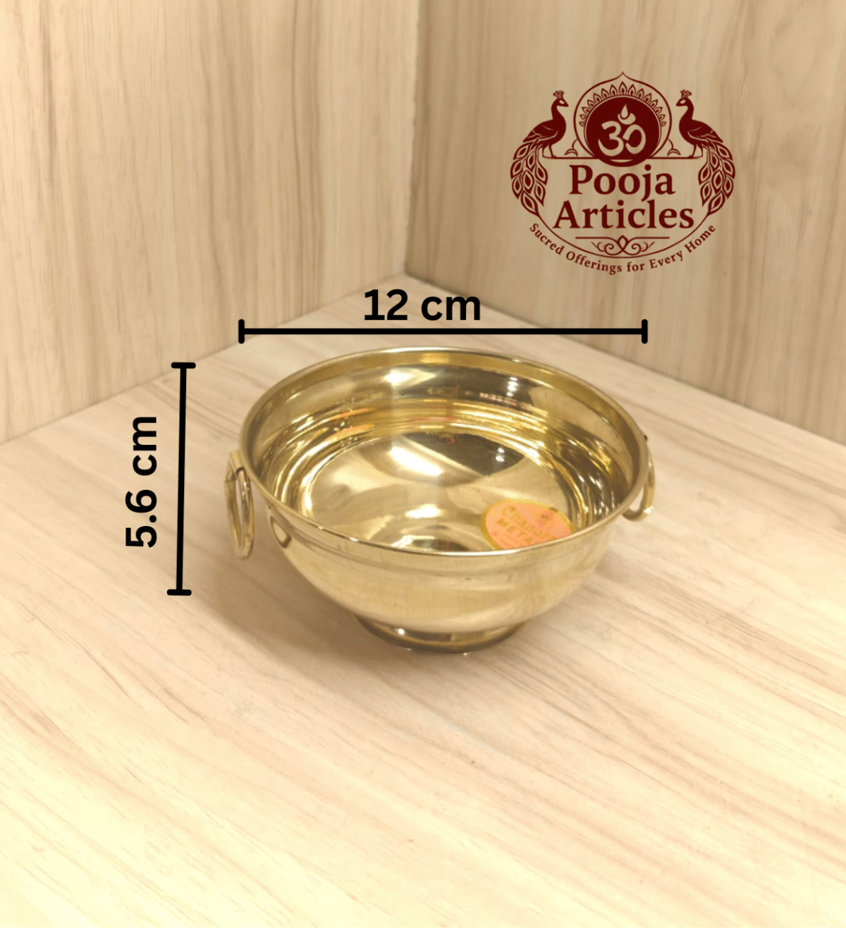 Brass Flower Pot Urli – Size 2 (80g, 12 cm ) | Authentic Handcrafted Decor for Pooja and Home