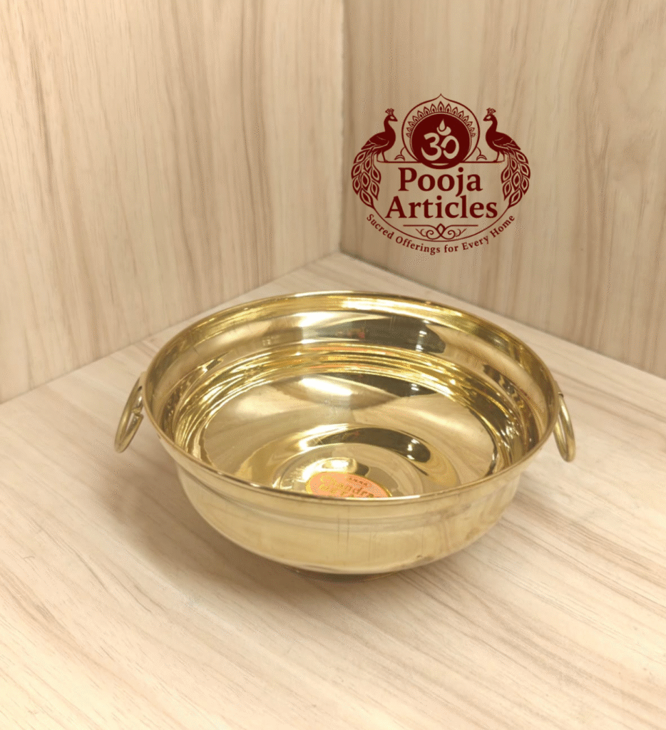 Brass Flower Pot Urli – Size 2 (80g, 12 cm ) | Authentic Handcrafted Decor for Pooja and Home