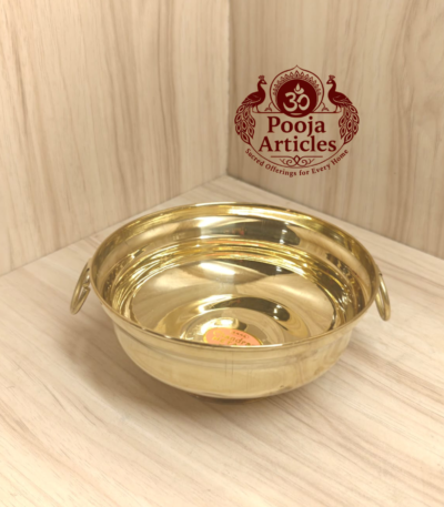 Brass Flower Pot Urli – Size 2 (80g, 4.8" ) | Authentic Handcrafted Decor for Pooja and Home
