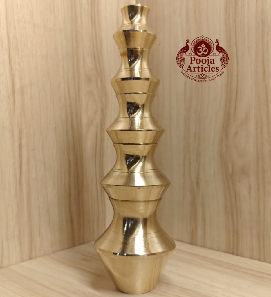 Brass Kubera Kudam Set of 5 – Size 5 (280g, 10 x 4 Inches) | Authentic Gubera Panai/Kalash/Matki Set for Divine Decor
