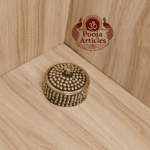 Brass Sindoor Box – Handcrafted Vermilion Holder 50g, 2.9 Inch | Pooja Articles