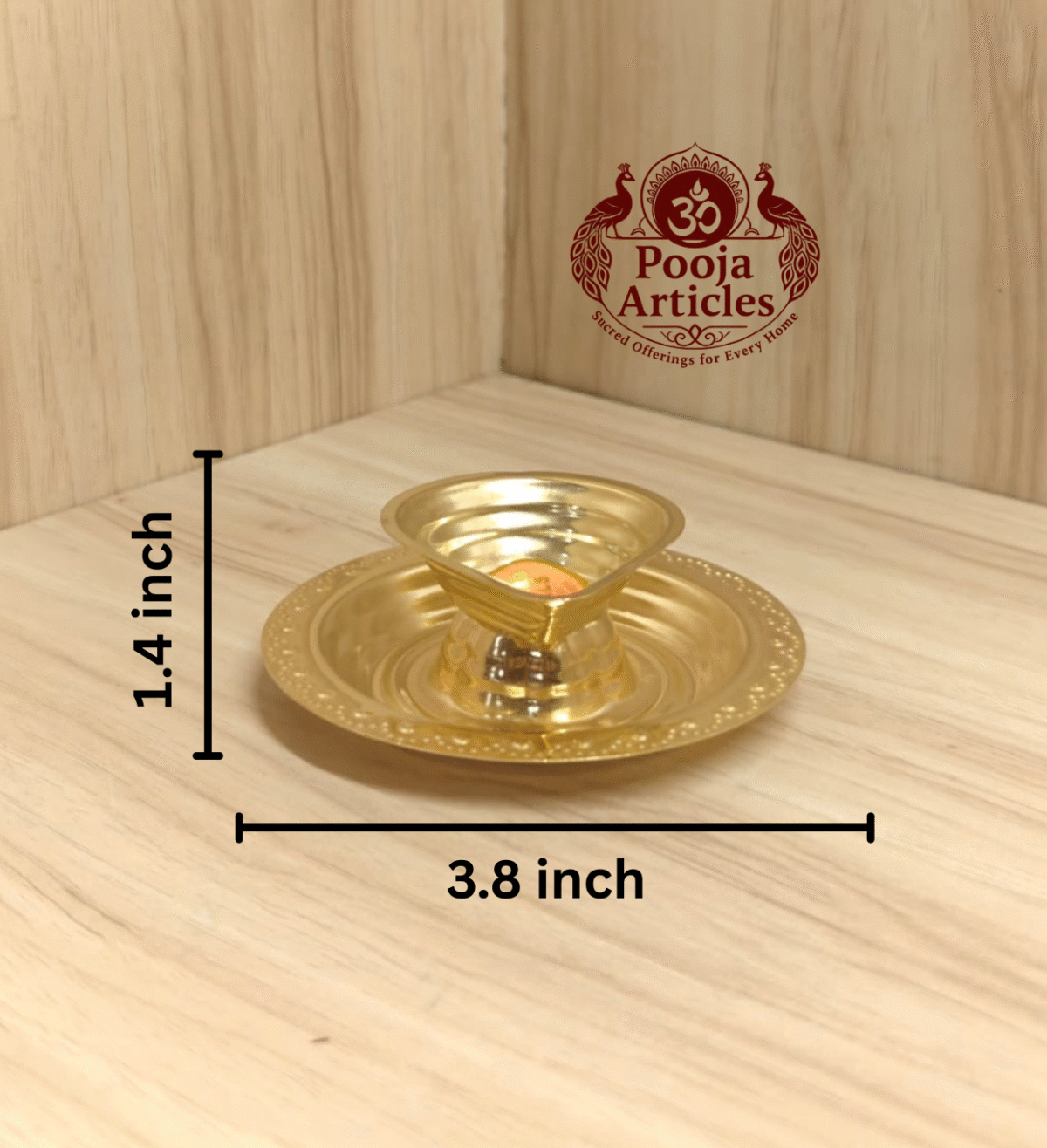 Buy Brass Agal Diya Vilakku Online for Pooja | 38g, 3.8"Pure Brass Agal Deepam for Divine Ambience