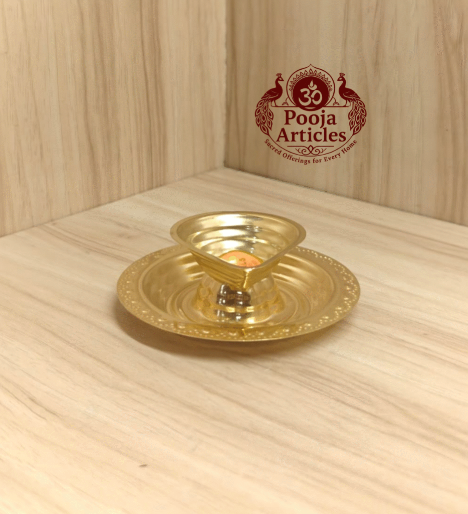 Buy Brass Agal Diya Vilakku Online for Pooja | 38g, 3.8"Pure Brass Agal Deepam for Divine Ambience