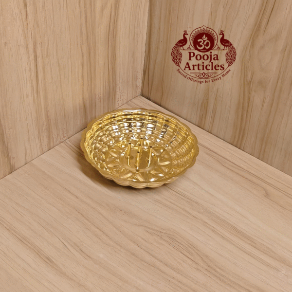 Buy Brass Agarbatti Stand Plate Online Size 2 – 70g, 5″ Divine Pooja Essentials for Home & Temple