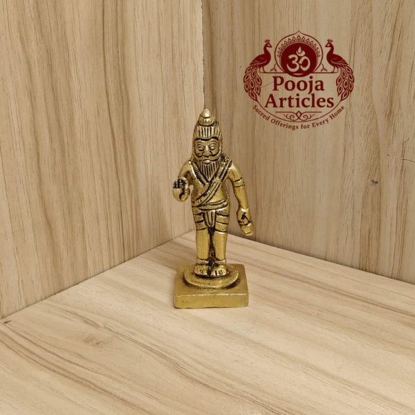 Buy Brass Agathiyar Statue | 140g, 3.2" Handcrafted Sage Idol for Pooja