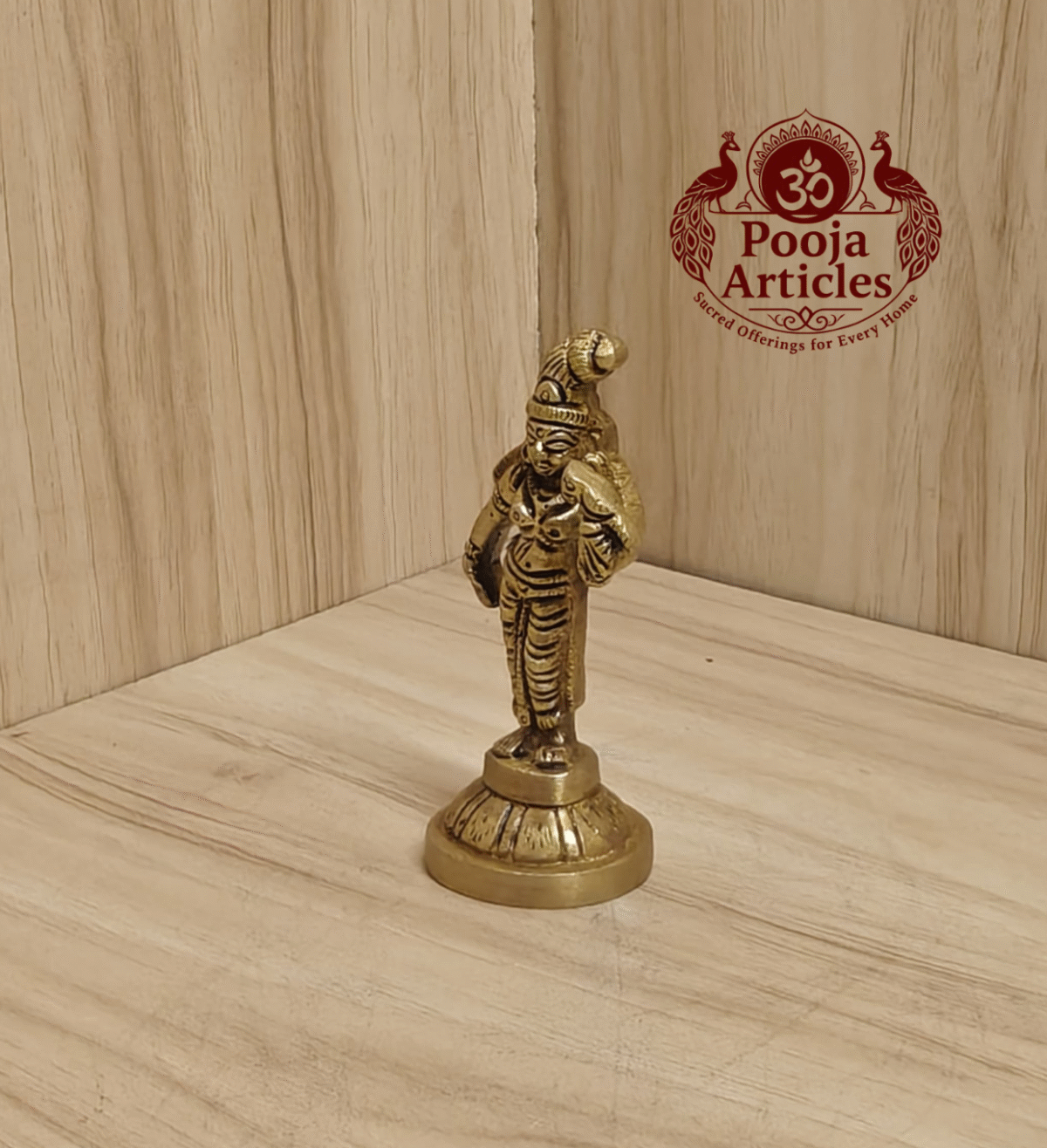 Buy Brass Andal Idol Online – Handcrafted 3 inch, 120g Thiruppavai Goddess Statue for Pooja, Home Temple & Divine Grace