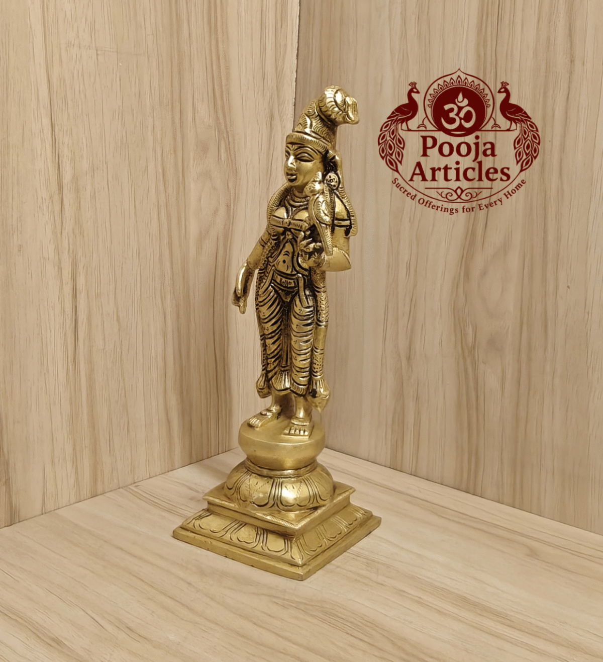 Buy Brass Andal Statue Online – Handcrafted 9.5”,1.570 Kgs Godha Devi Idol for Divine Décor