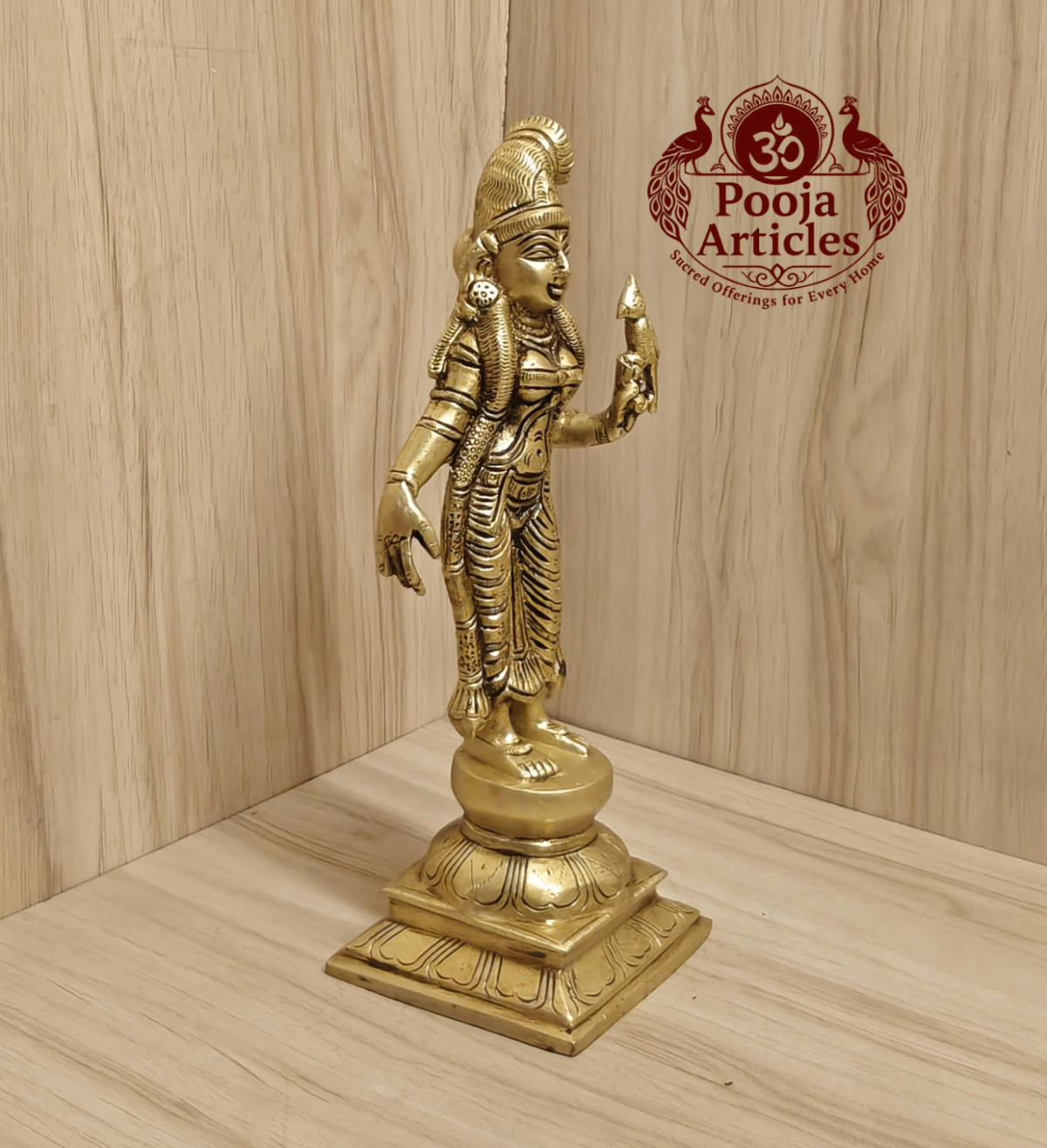 Buy Brass Andal Statue Online – Handcrafted 9.5”,1.570 Kgs Godha Devi Idol for Divine Décor