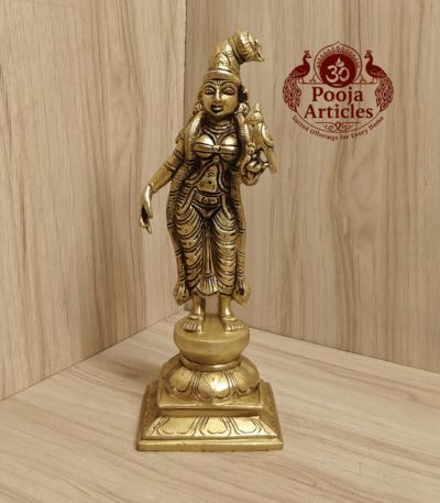 Buy Brass Andal Statue Online – Handcrafted 9.5”,1.570 Kgs Godha Devi Idol for Divine Décor