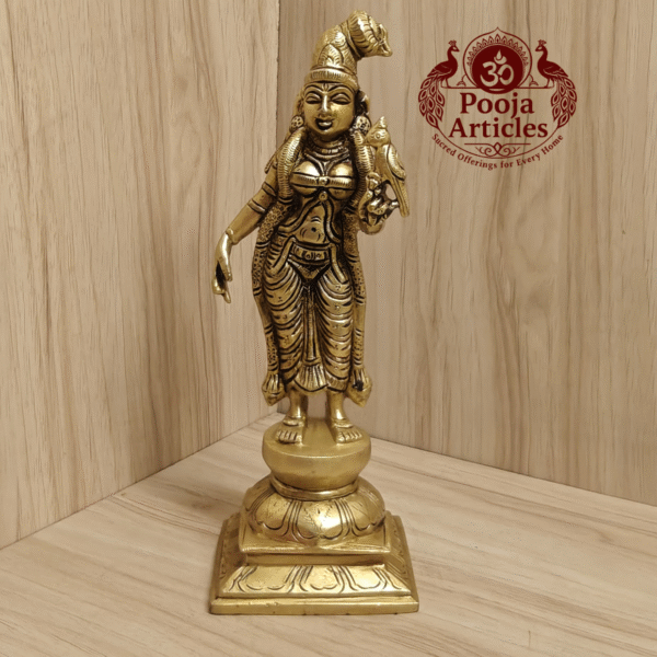 Buy Brass Andal Statue Online – Handcrafted 9.5”,1.570 Kgs Godha Devi Idol for Divine Décor