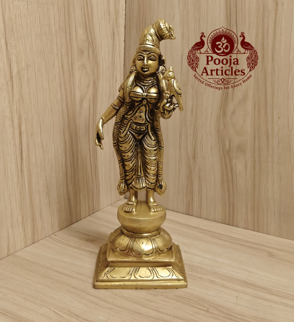 Buy Brass Andal Statue Online – Handcrafted 9.5”,1.570 Kgs Godha Devi Idol for Divine Décor