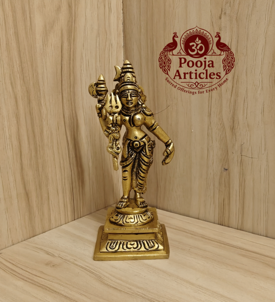 Buy Brass Ardhanarishvara Statue Online – 5 Inch, 440g Handcrafted Divine Idol