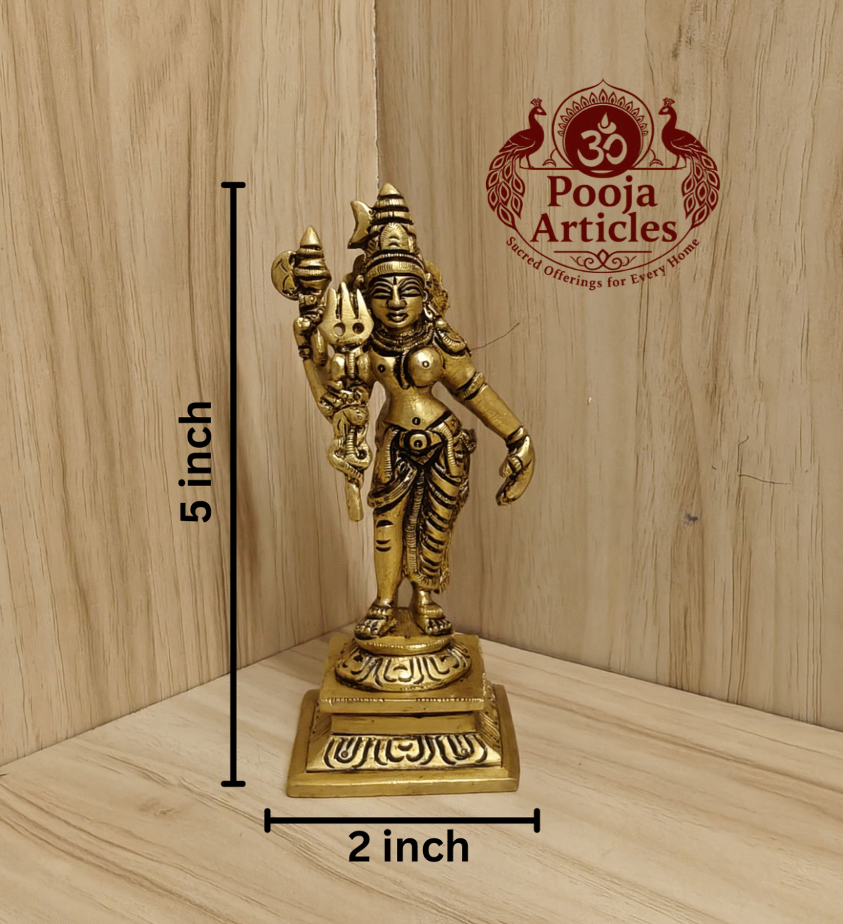 Buy Brass Ardhanarishvara Statue Online – 5 Inch, 440g Handcrafted Divine Idol
