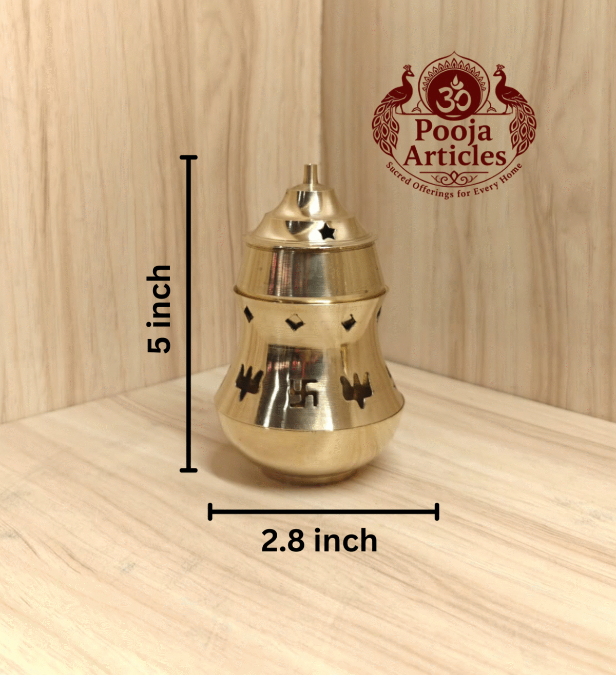 Buy Brass Aroma Incense Burner Camphor Lamp Online – Traditional Camphor Diya for Divine Aura (190g, 5 inch)