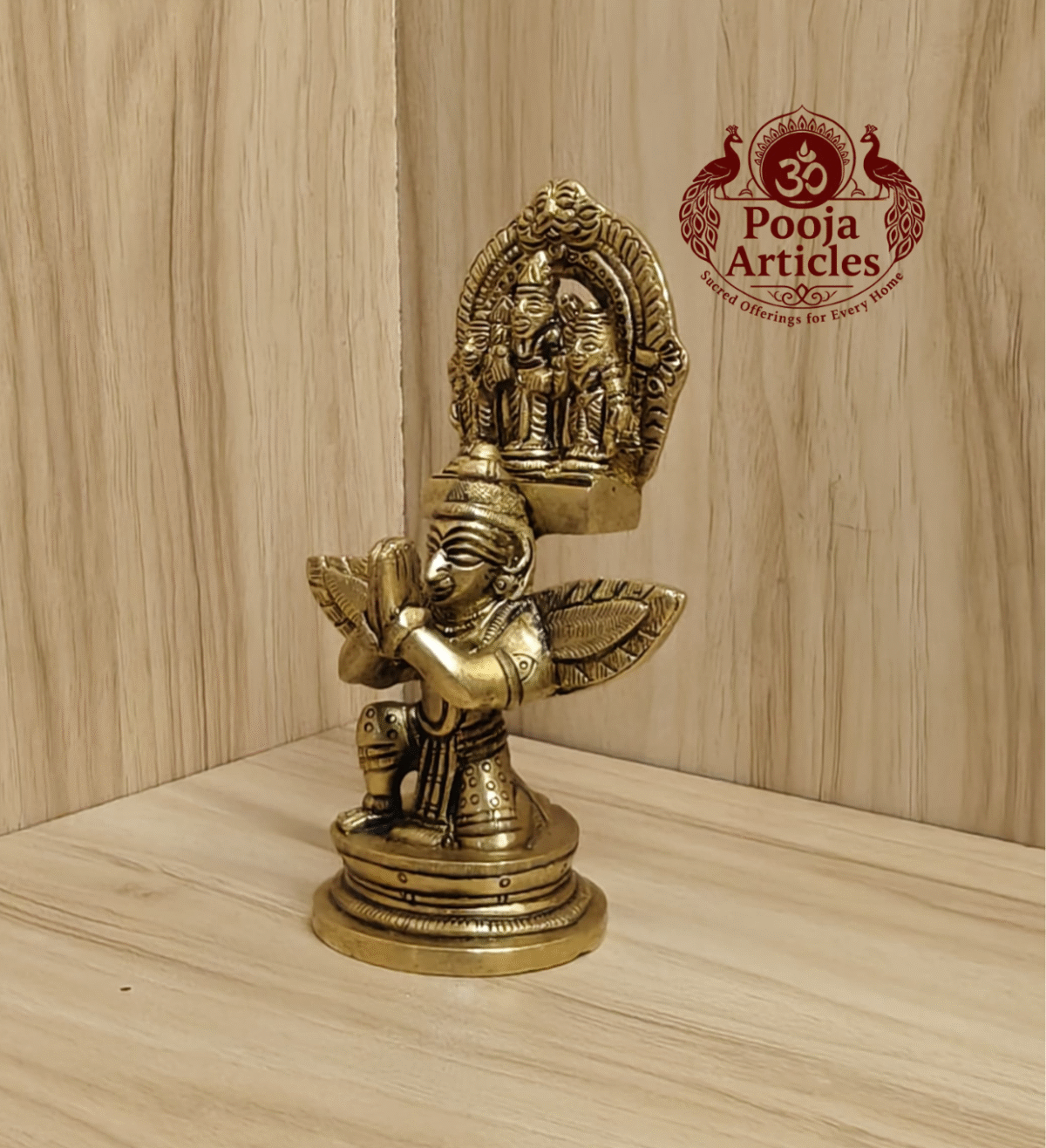 Buy Brass Balaji on garuda statue – 430g, 5" Handcrafted Tirupati Venkateshwara Idol