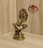Buy Brass Balaji on garuda statue – 430g, 5" Handcrafted Tirupati Venkateshwara Idol