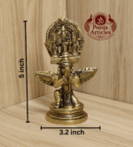 Buy Brass Balaji on garuda statue – 430g, 5" Handcrafted Tirupati Venkateshwara Idol