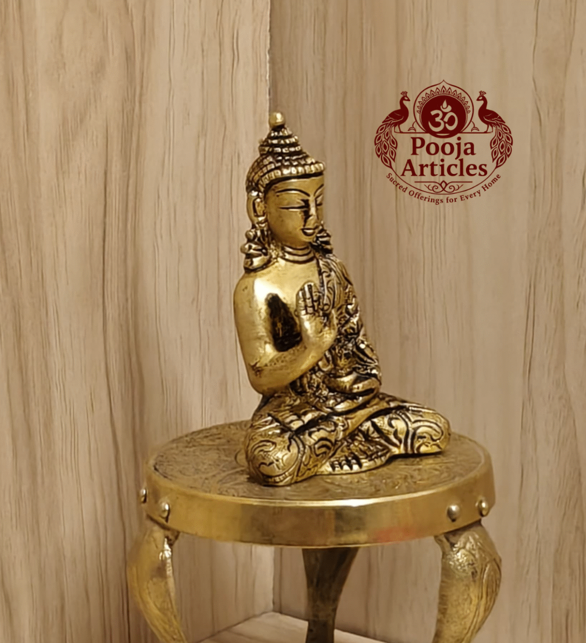 Buy Brass Buddha Idol 220g, 3.2"– Handcrafted Buddha Idol For Home & Puja Use