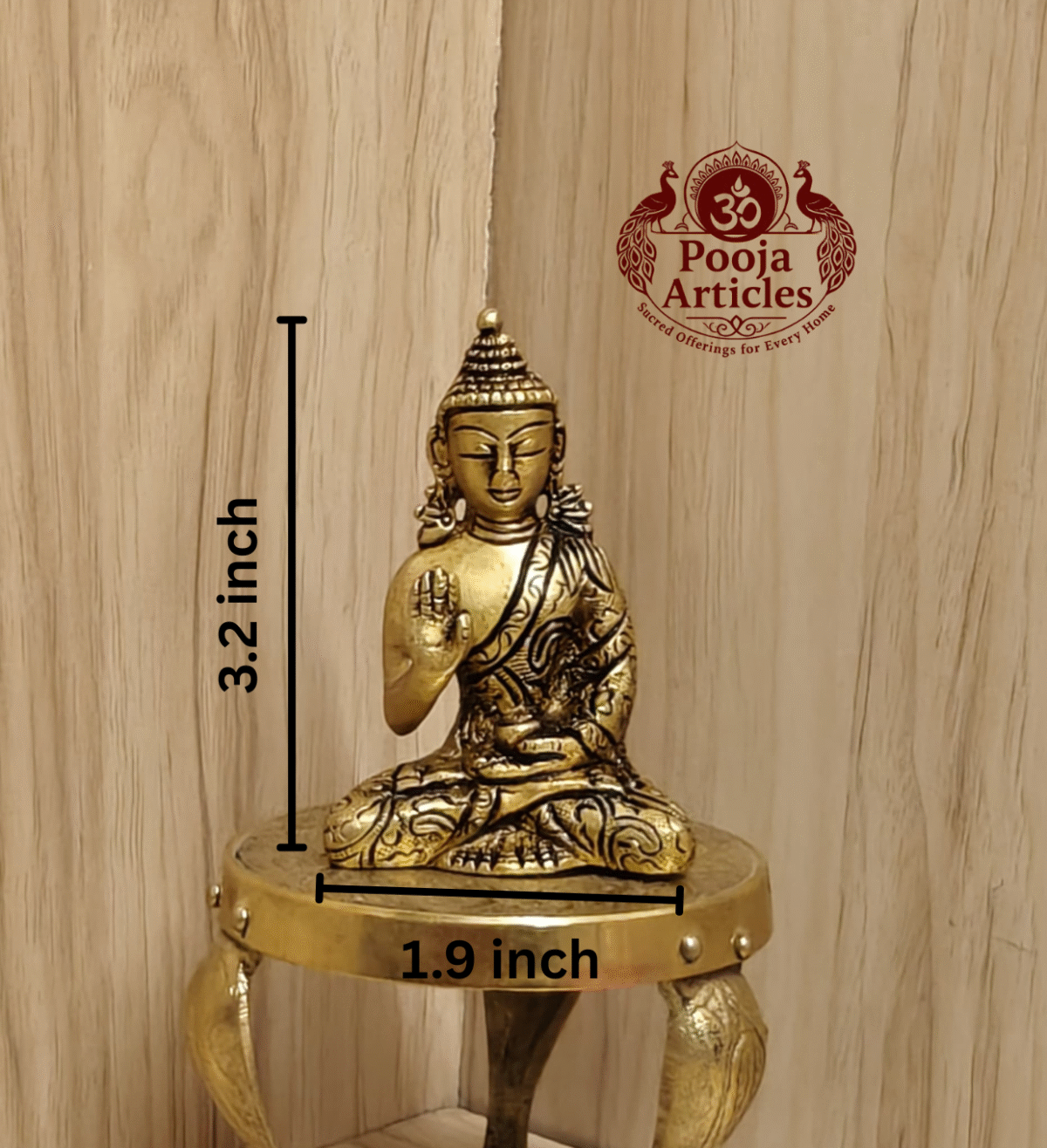 Buy Brass Buddha Idol 220g, 3.2"– Handcrafted Buddha Idol For Home & Puja Use