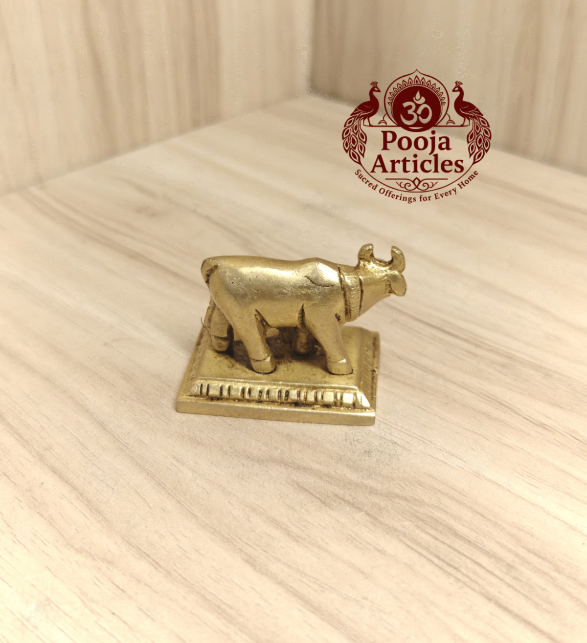 Buy Brass Cow And Calf Idol for Pooja – 100g, 1.5" | Sacred Symbol of Prosperity and Devotion
