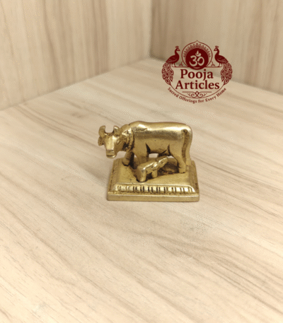 Buy Brass Cow And Calf Idol for Pooja – 100g, 1.5" | Sacred Symbol of Prosperity and Devotion