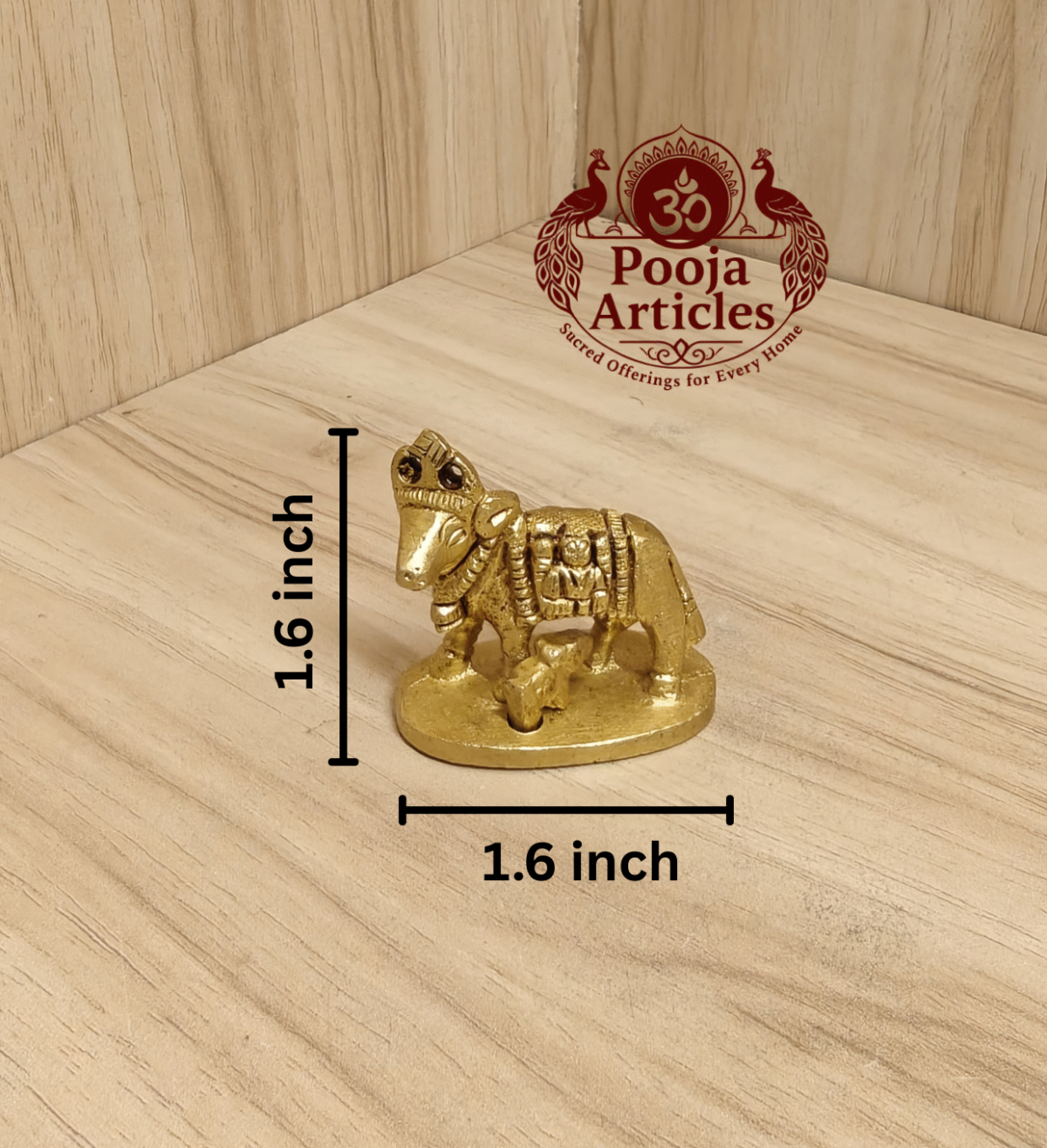 Buy Brass Cow and Calf Idol for Pooja – 50g, 1.6" | Sacred Symbol of Prosperity and Devotion