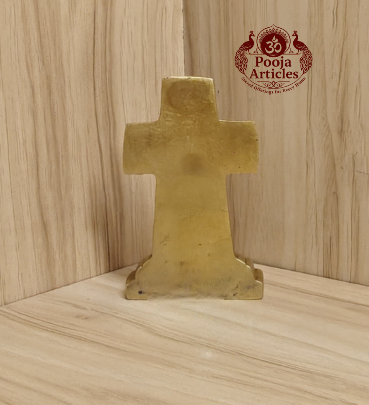 Buy Brass Cross Statue with Jesus Face – 490g, 4.2″ Handcrafted Religious Icon For Home Use & Decor