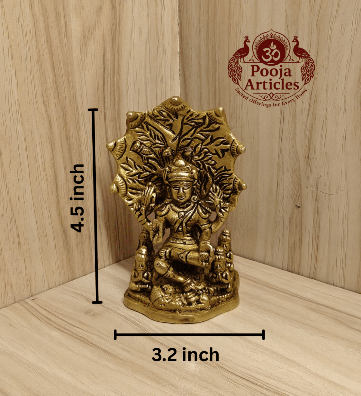 Buy Brass Dakshinamurthy Statue Online – Handcrafted 590g, 4.5" South Indian God Idol for Pooja & Home Decor