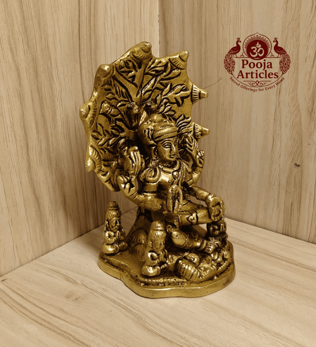 Buy Brass Dakshinamurthy Statue Online – Handcrafted 590g, 4.5" South Indian God Idol for Pooja & Home Decor