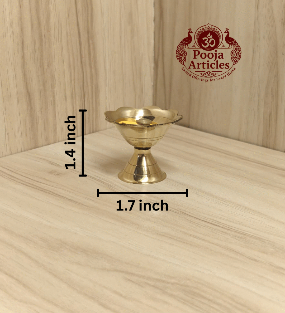 Buy Brass Devdas Diya 30g, 1.4" – Handcrafted Divine Table Oil Lamp For Lighting & Puja