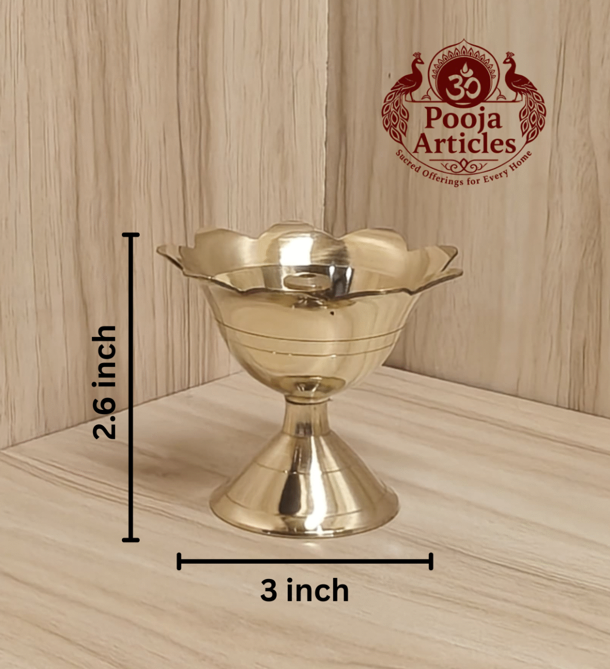 Buy Brass Devdas Diya 75g, 2.6" – Handcrafted Divine Pooja Oil Lamp For Lighting & Puja