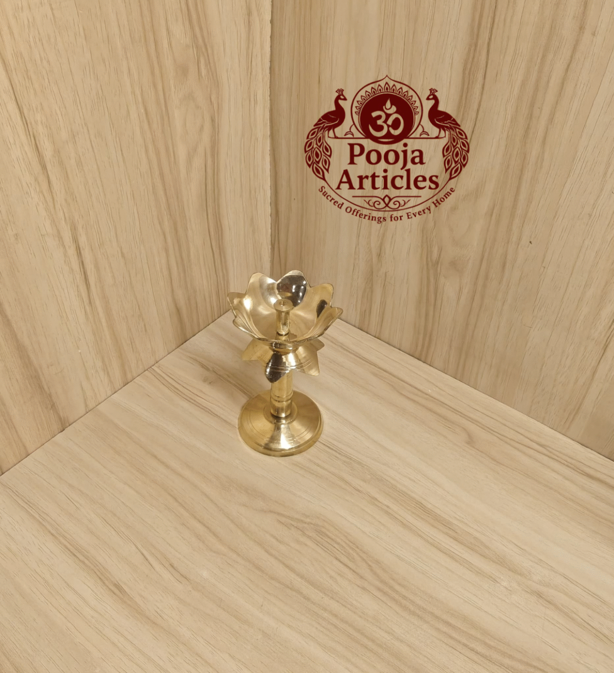 Buy Brass Diya Stand Lotus 140g, 4.2" – Handcrafted Oil Lamp For Lighting & Puja Use