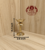 Buy Brass Diya Stand Lotus 140g, 4.2" – Handcrafted Oil Lamp For Lighting & Puja Use