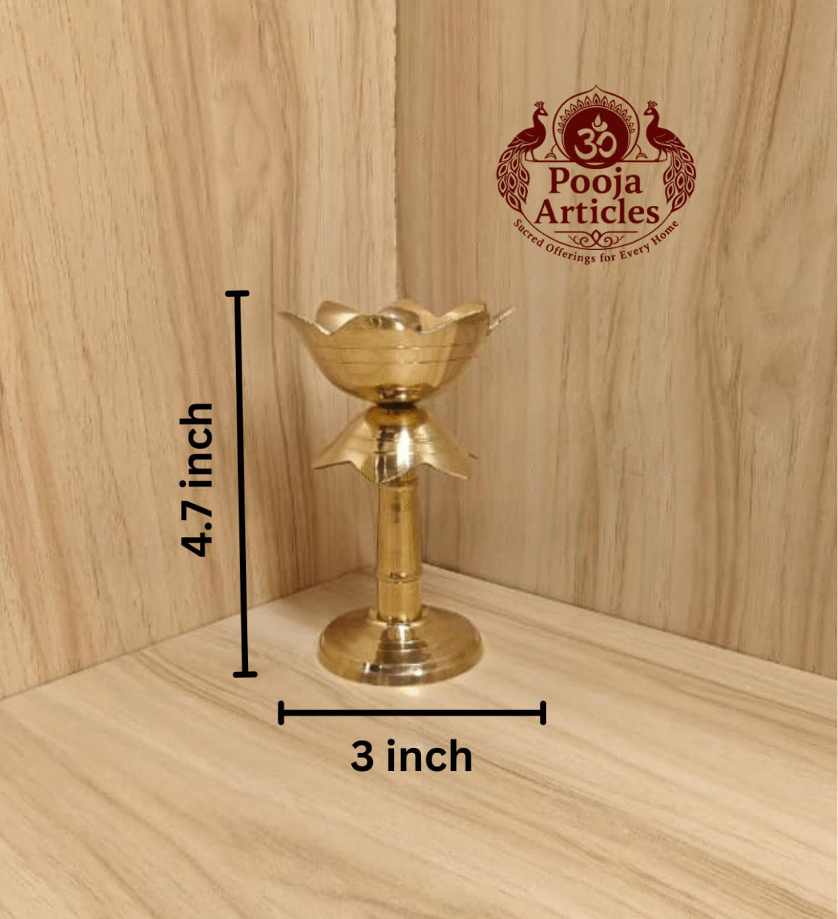 Buy Brass Diya Stand Lotus 150g, 4.7" – Illuminate Traditional Oil Lamp With Lighting & Puja Use