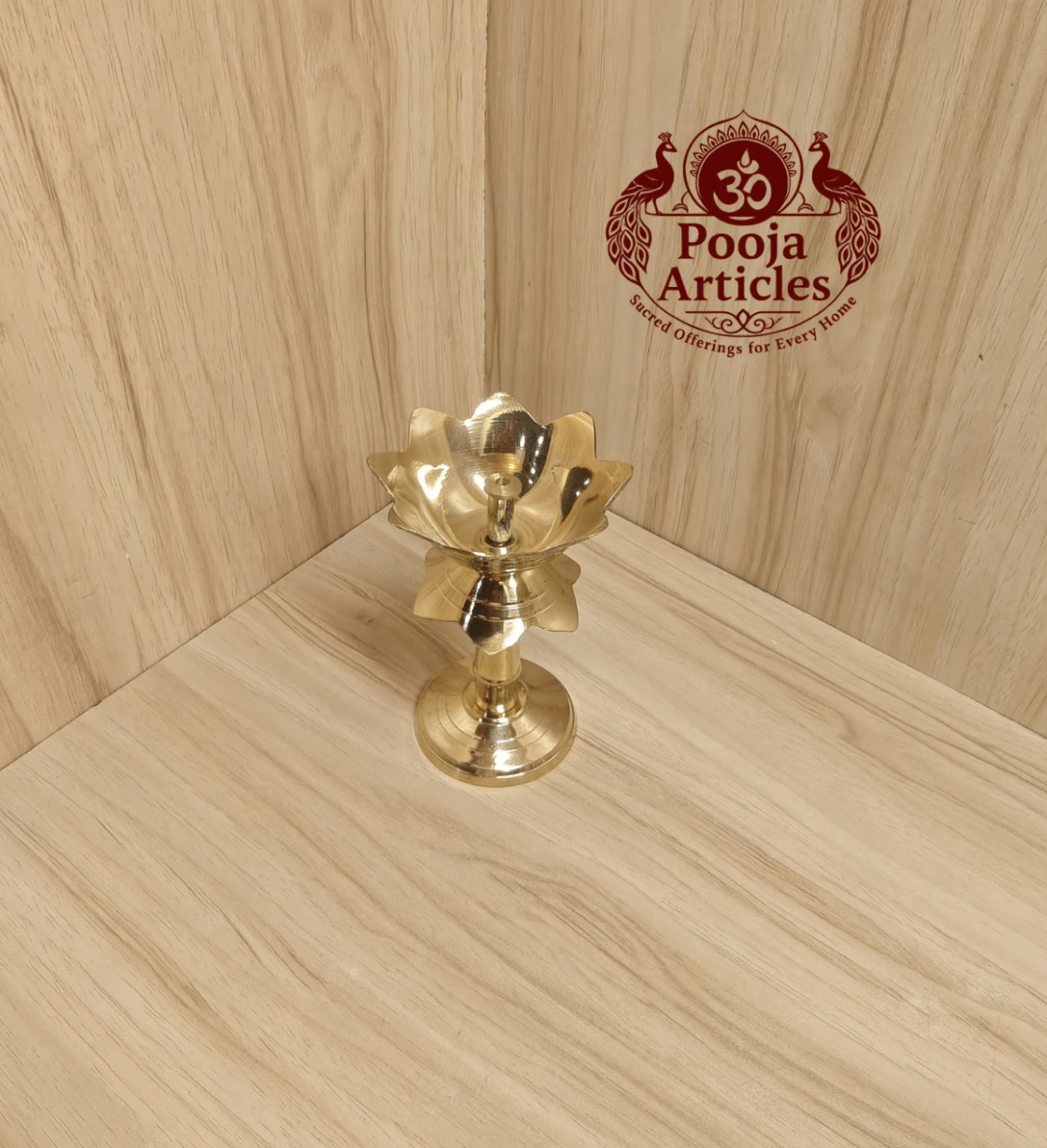 Buy Brass Diya Stand Lotus 150g, 4.7" – Illuminate Traditional Oil Lamp With Lighting & Puja Use