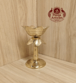 Buy Brass Diya Stand Lotus 200g, 5" – Illuminate Handcrafted Oil Lamp With Lighting & Puja Use